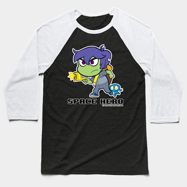 Space Hero Baseball T-Shirt by hpkomic